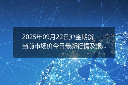 2025年09月22日沪金期货当前市场价今日最新行情及报价多少钱一克