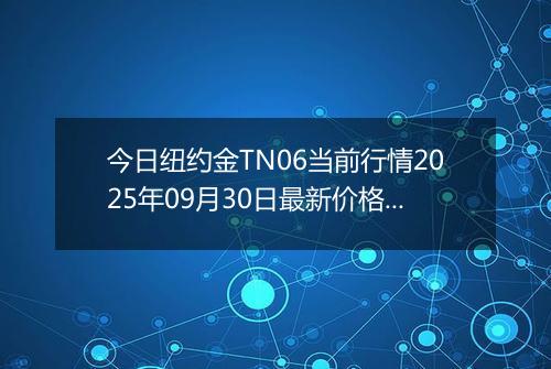 今日纽约金TN06当前行情2025年09月30日最新价格及市场价多少一克