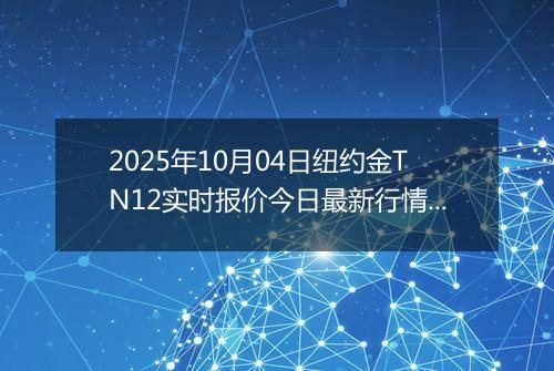 2025年10月04日纽约金TN12实时报价今日最新行情及价格多少一克