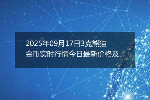 2025年09月17日3克熊猫金币实时行情今日最新价格及当前报价多少元一个