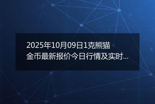 2025年10月09日1克熊猫金币最新报价今日行情及实时市场价多少元一个