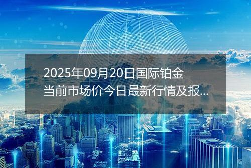 2025年09月20日国际铂金当前市场价今日最新行情及报价多少美元一盎司