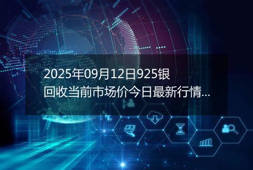 2025年09月12日925银回收当前市场价今日最新行情及报价多少一克