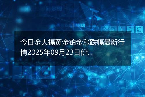 今日金大福黄金铂金涨跌幅最新行情2025年09月23日价格多少钱一克