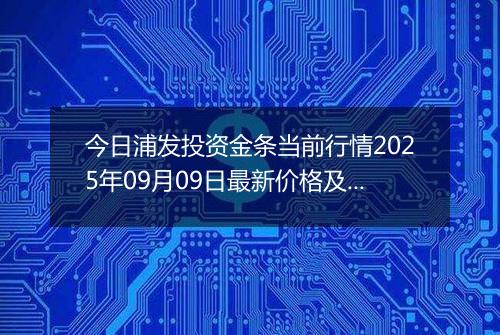 今日浦发投资金条当前行情2025年09月09日最新价格及市场价多少钱一克