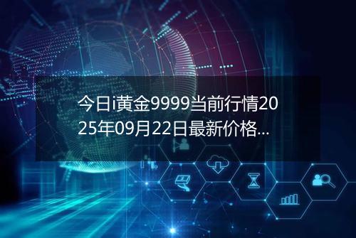 今日i黄金9999当前行情2025年09月22日最新价格及市场价多少一克