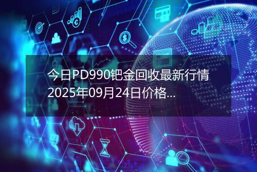 今日PD990钯金回收最新行情2025年09月24日价格市场价及报价多少一克