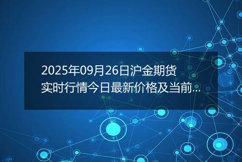 2025年09月26日沪金期货实时行情今日最新价格及当前报价多少钱一克