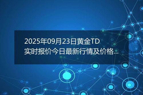 2025年09月23日黄金TD实时报价今日最新行情及价格多少钱一克