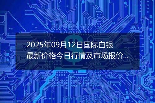 2025年09月12日国际白银最新价格今日行情及市场报价多少美元一盎司
