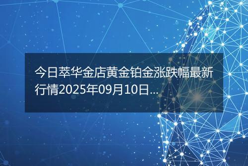 今日萃华金店黄金铂金涨跌幅最新行情2025年09月10日价格多少元一克