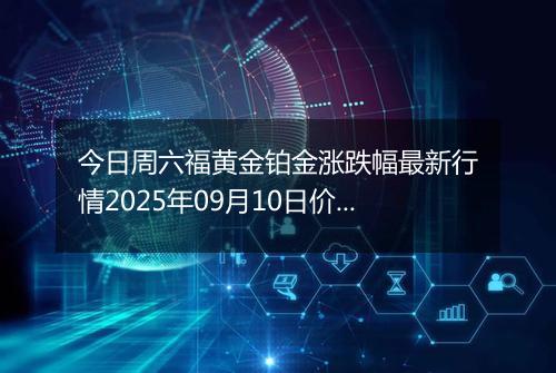今日周六福黄金铂金涨跌幅最新行情2025年09月10日价格多少元一克