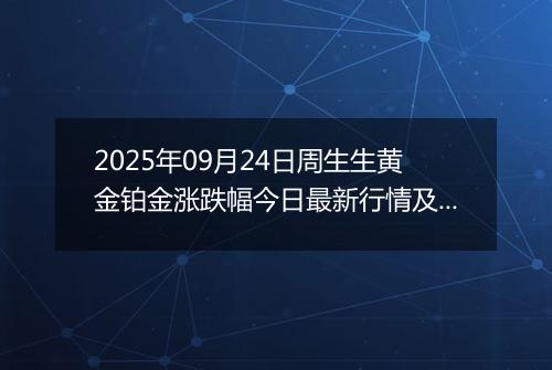 2025年09月24日周生生黄金铂金涨跌幅今日最新行情及价格多少一克