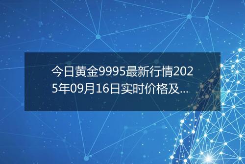 今日黄金9995最新行情2025年09月16日实时价格及报价多少钱一克
