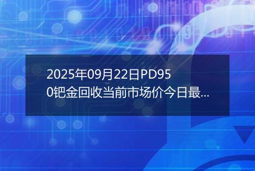 2025年09月22日PD950钯金回收当前市场价今日最新行情及报价多少元一克