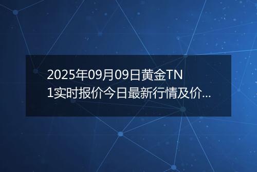 2025年09月09日黄金TN1实时报价今日最新行情及价格多少钱一克