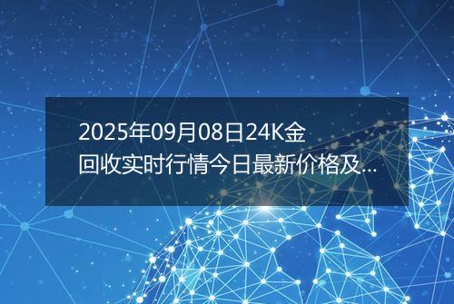 2025年09月08日24K金回收实时行情今日最新价格及当前报价多少一克