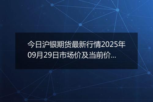 今日沪银期货最新行情2025年09月29日市场价及当前价格多少元一克