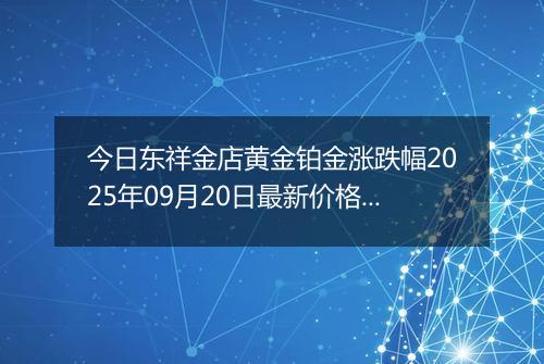 今日东祥金店黄金铂金涨跌幅2025年09月20日最新价格多少一克及行情