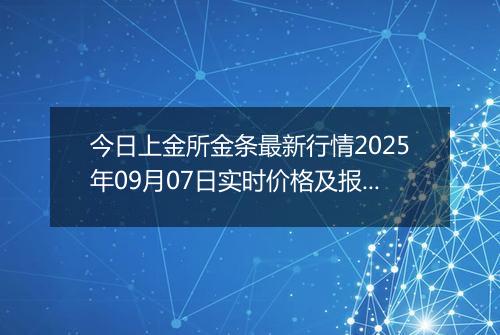 今日上金所金条最新行情2025年09月07日实时价格及报价多少一克