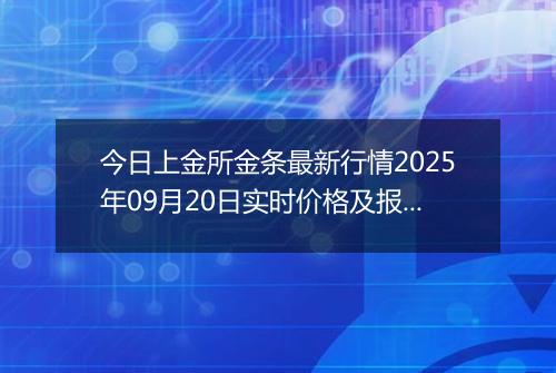 今日上金所金条最新行情2025年09月20日实时价格及报价多少一克