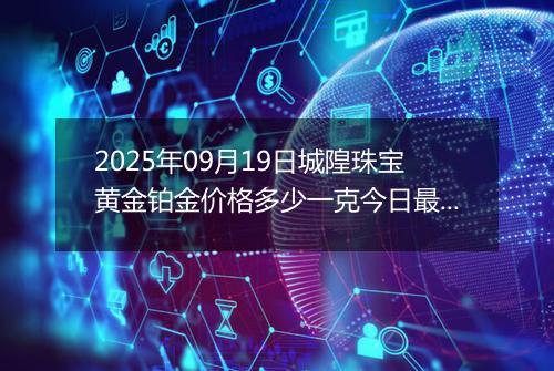 2025年09月19日城隍珠宝黄金铂金价格多少一克今日最新行情及涨跌幅