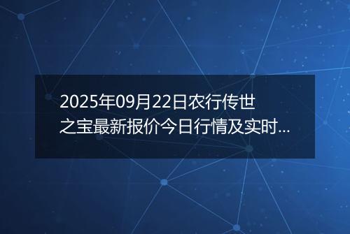 2025年09月22日农行传世之宝最新报价今日行情及实时市场价多少钱一克