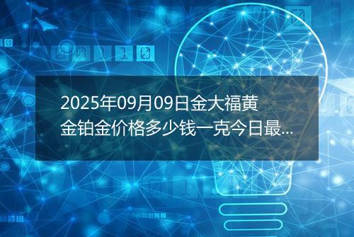 2025年09月09日金大福黄金铂金价格多少钱一克今日最新行情及涨跌幅