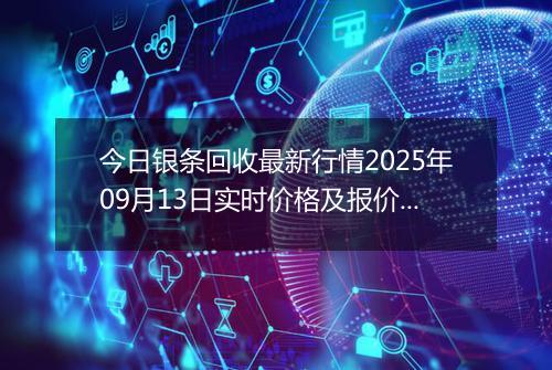 今日银条回收最新行情2025年09月13日实时价格及报价多少钱一克