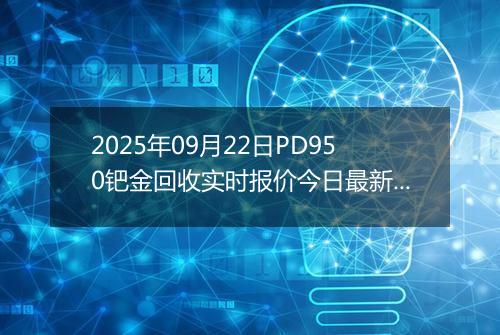 2025年09月22日PD950钯金回收实时报价今日最新行情及价格多少元一克