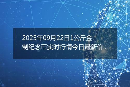 2025年09月22日1公斤金制纪念币实时行情今日最新价格及当前报价多少元一个