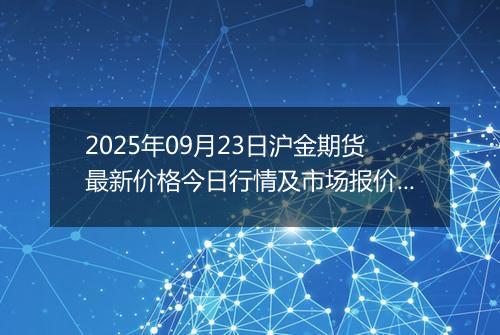 2025年09月23日沪金期货最新价格今日行情及市场报价多少钱一克