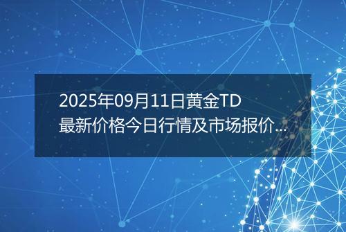 2025年09月11日黄金TD最新价格今日行情及市场报价多少一克