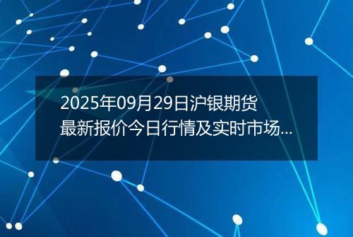 2025年09月29日沪银期货最新报价今日行情及实时市场价多少钱一克