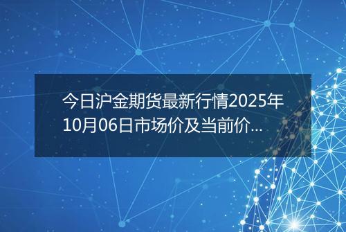 今日沪金期货最新行情2025年10月06日市场价及当前价格多少元一克