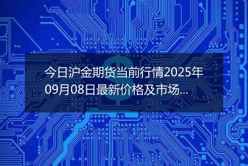 今日沪金期货当前行情2025年09月08日最新价格及市场价多少钱一克