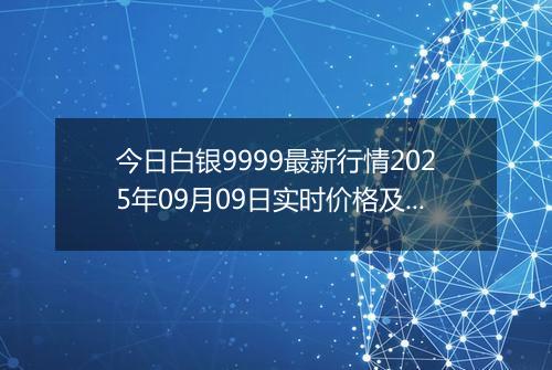 今日白银9999最新行情2025年09月09日实时价格及报价多少钱一克