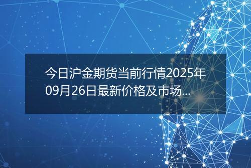 今日沪金期货当前行情2025年09月26日最新价格及市场价多少钱一克