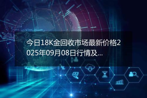 今日18K金回收市场最新价格2025年09月08日行情及报价多少钱一克
