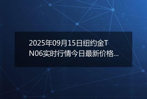 2025年09月15日纽约金TN06实时行情今日最新价格及当前报价多少钱一克