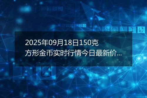 2025年09月18日150克方形金币实时行情今日最新价格及当前报价多少元一个