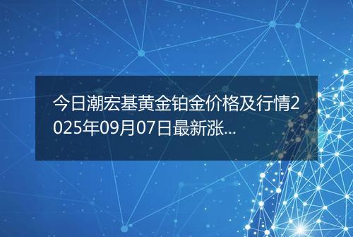 今日潮宏基黄金铂金价格及行情2025年09月07日最新涨跌幅多少钱一克