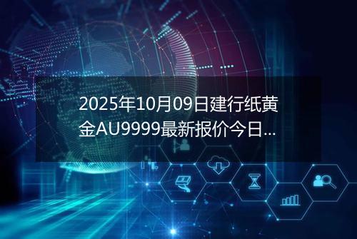 2025年10月09日建行纸黄金AU9999最新报价今日行情及实时市场价多少元一克