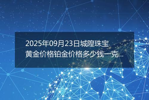 2025年09月23日城隍珠宝黄金价格铂金价格多少钱一克今日最新行情及涨跌幅