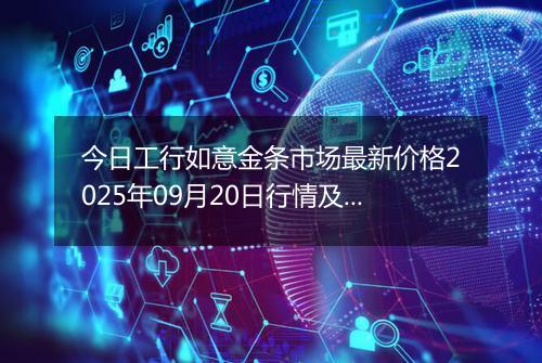 今日工行如意金条市场最新价格2025年09月20日行情及报价多少一克