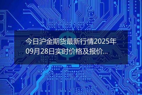 今日沪金期货最新行情2025年09月28日实时价格及报价多少元一克