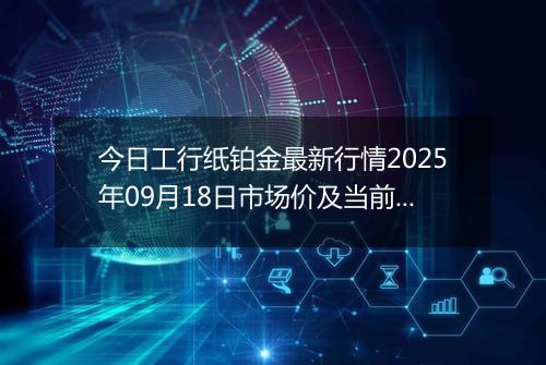 今日工行纸铂金最新行情2025年09月18日市场价及当前价格多少一克