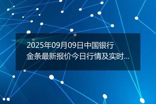 2025年09月09日中国银行金条最新报价今日行情及实时市场价多少一克