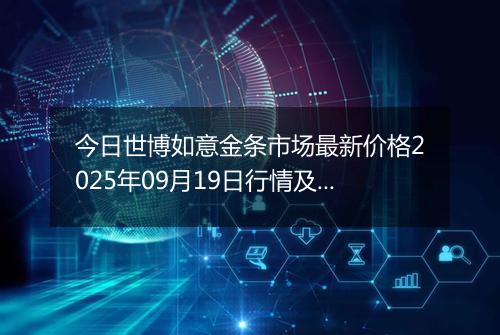 今日世博如意金条市场最新价格2025年09月19日行情及报价多少一克