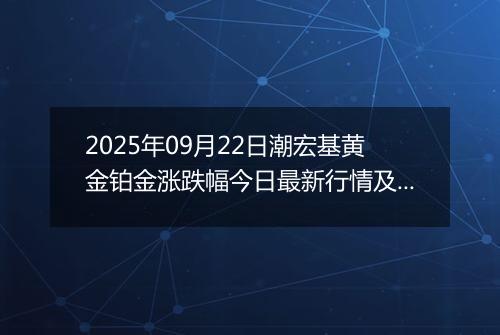 2025年09月22日潮宏基黄金铂金涨跌幅今日最新行情及价格多少一克